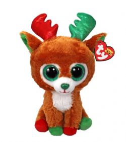 PELUCHE TY BEANIE BOOS - TINSELTOES RENNE BRUN DE NOËL PETIT 8